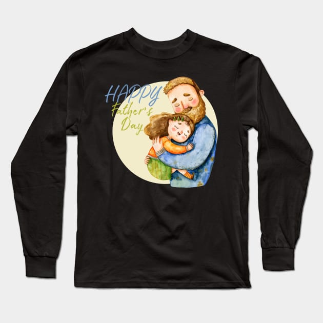 happy fathers day - father and daughter Long Sleeve T-Shirt by Spring Moon